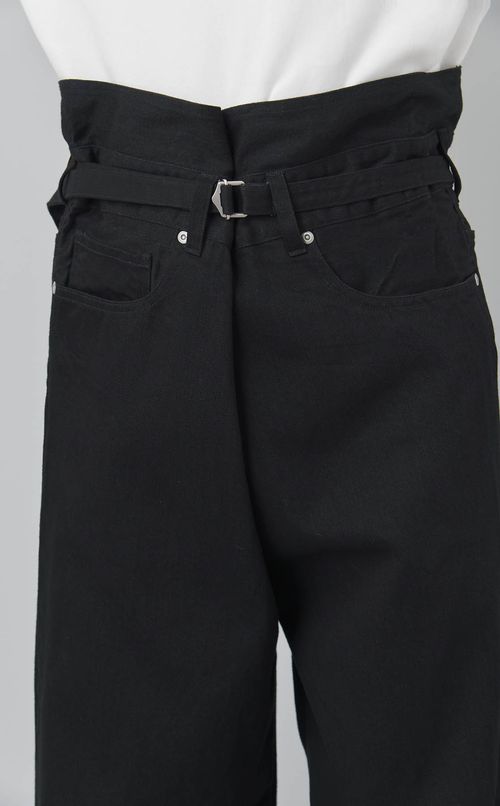 フェードデニムラップワイドパンツ