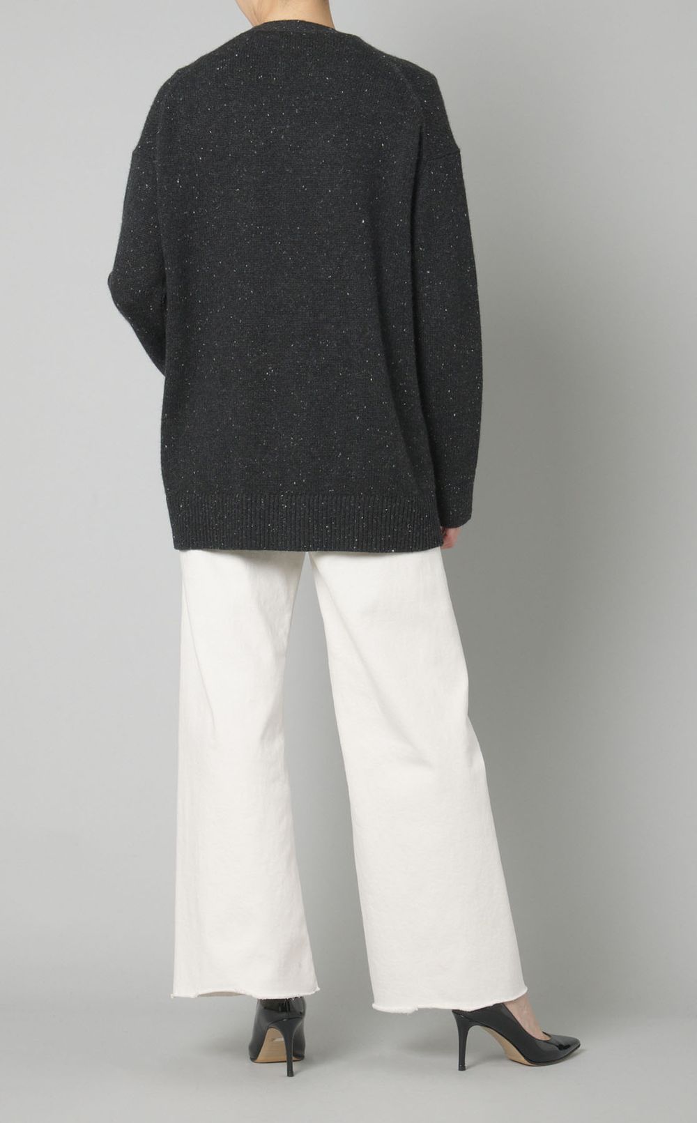 ミックスウールVネックカーディガン