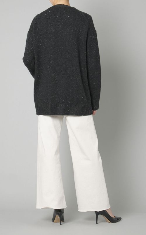 ミックスウールVネックカーディガン