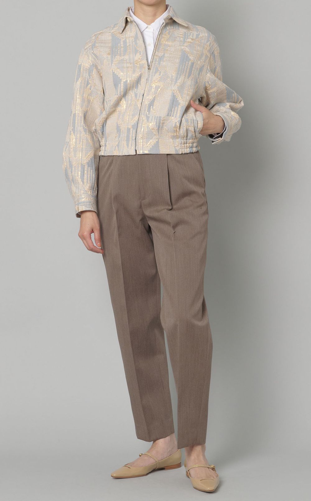 ウールギャバストレートパンツ