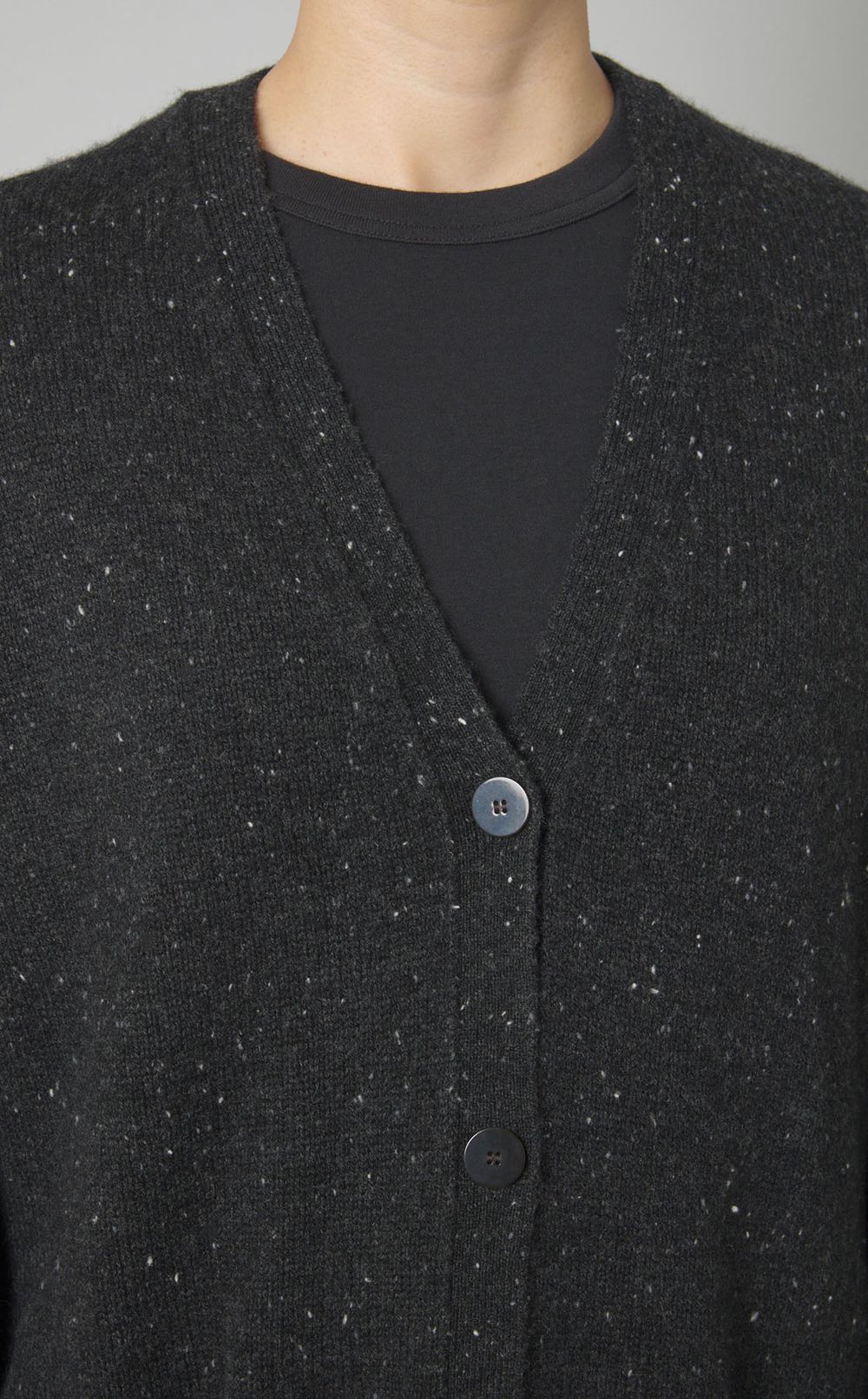 ミックスウールVネックカーディガン