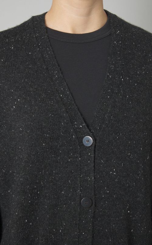 ミックスウールVネックカーディガン