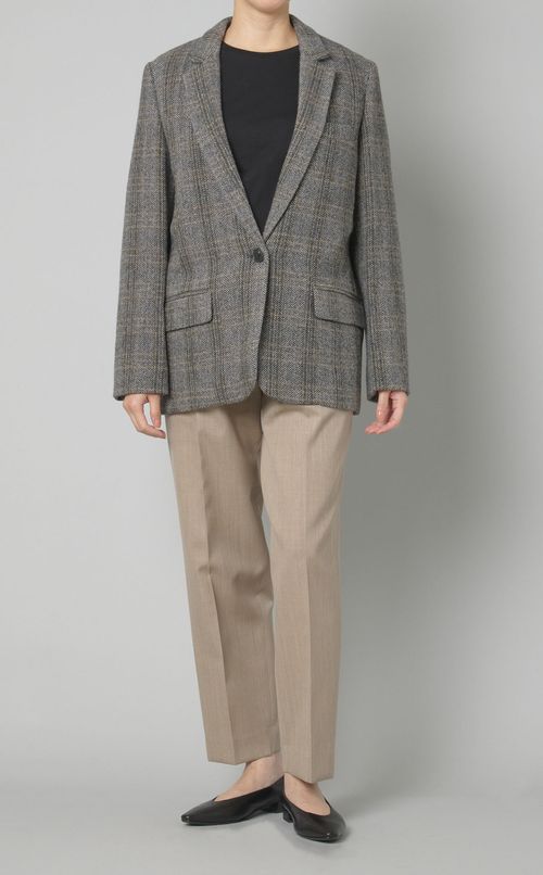 ウールチェックコートジャケット