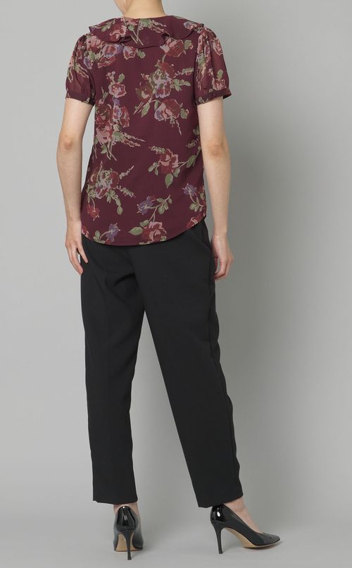 ペイズリーフラワーフリルブラウス