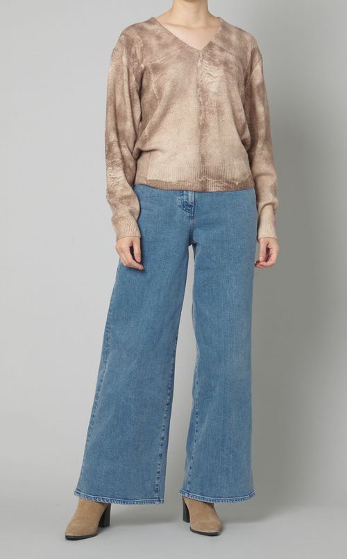 フェルトウールVネックセーター