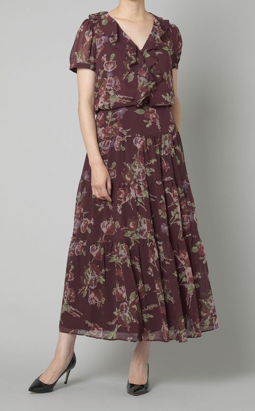 ペイズリーフラワーフリルブラウス