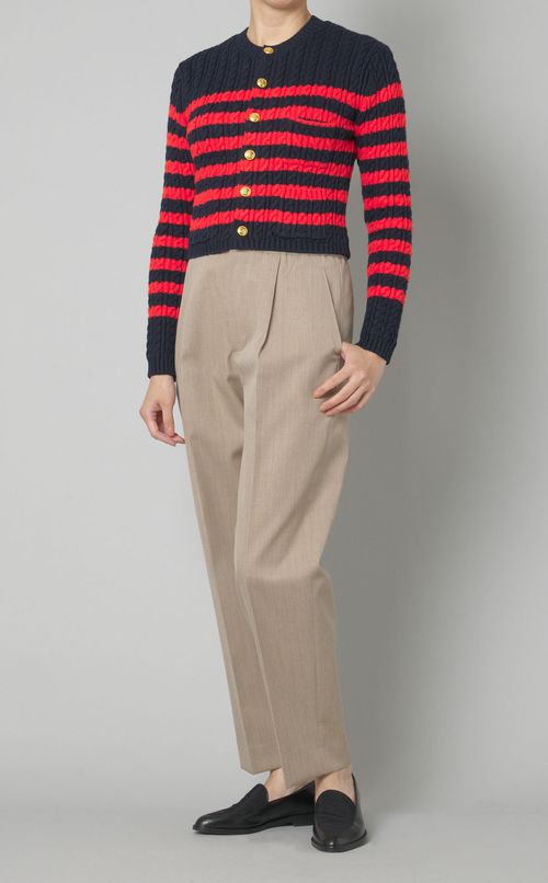 ケーブルニットショートカーディガン