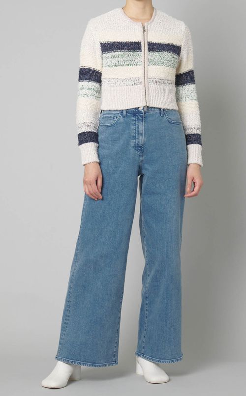 ツイードニットジップカーディガン