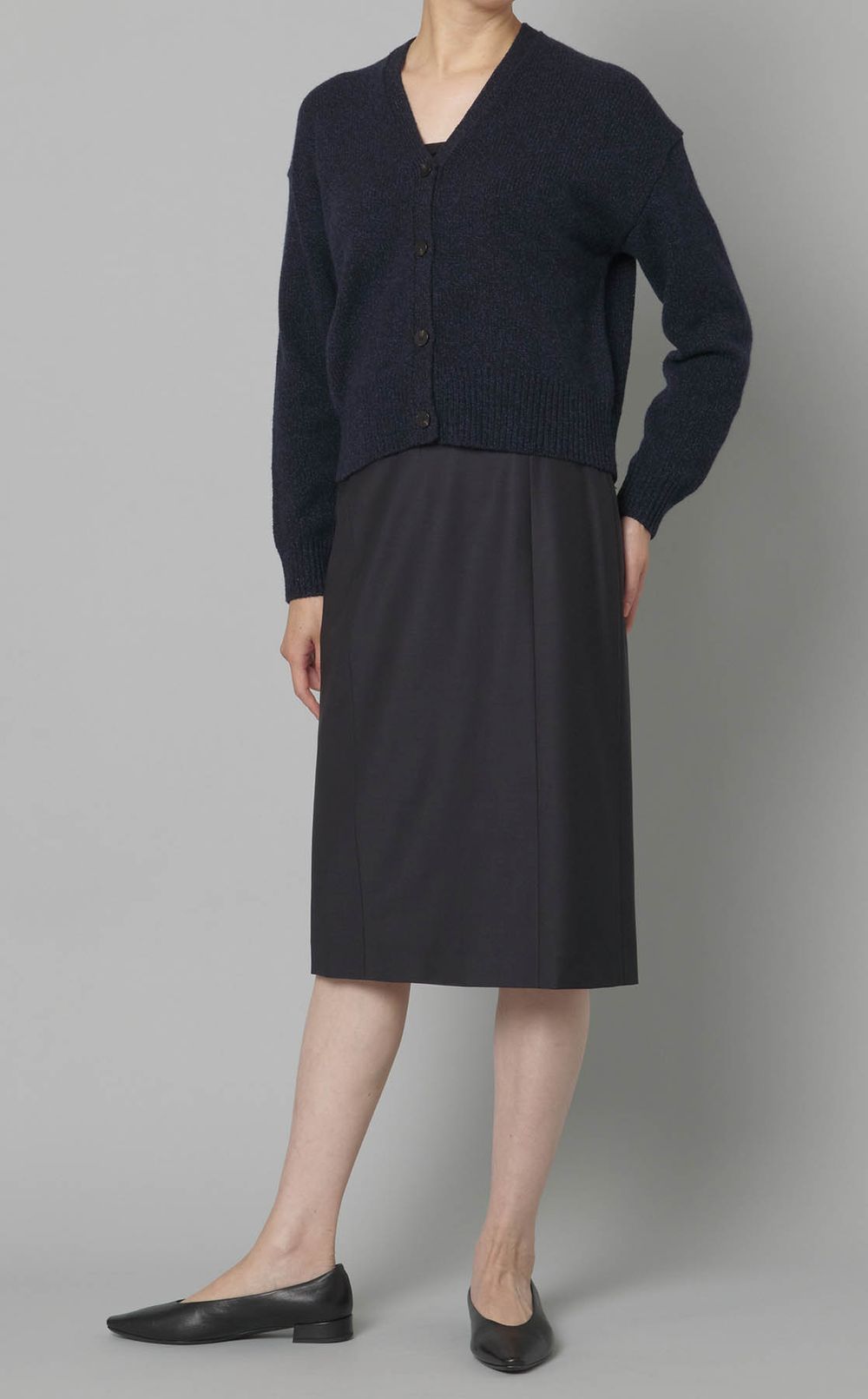 フェルトウールクロップドカーディガン