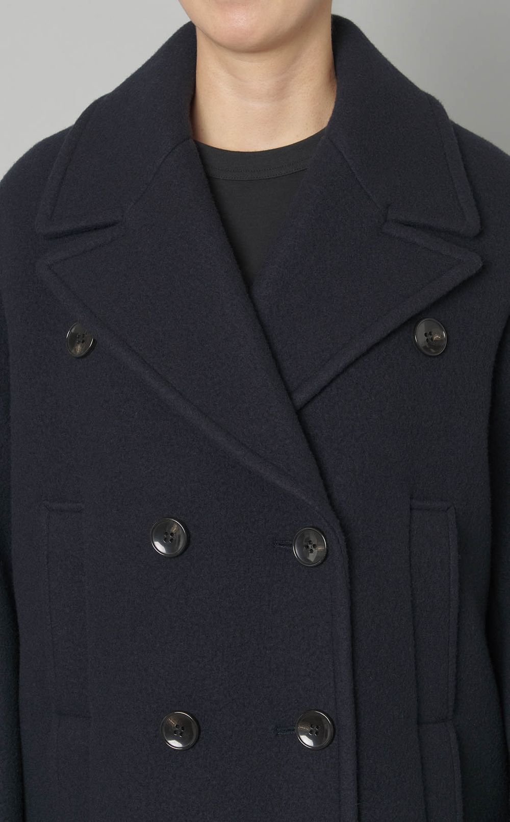 ビッグラペルウールPコート