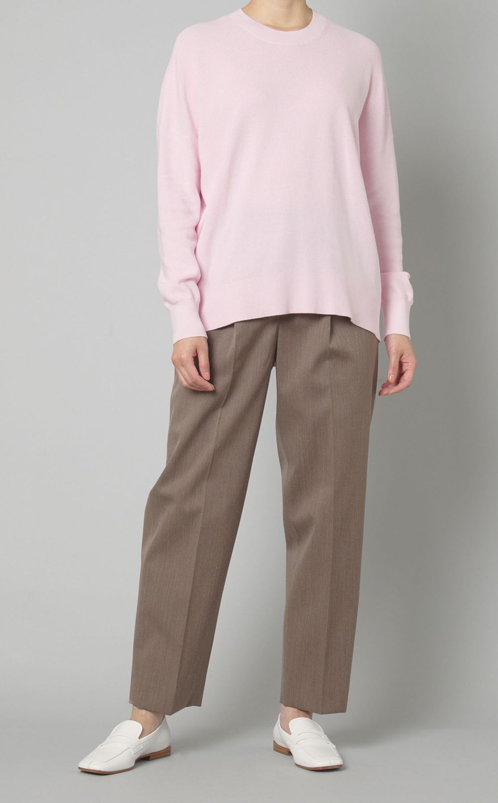 ウールコットンクルーニット