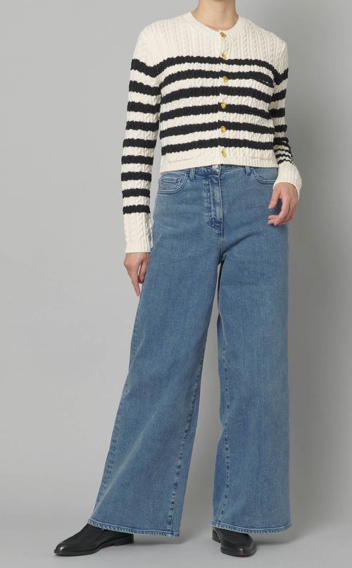 センタープレスワイドデニム