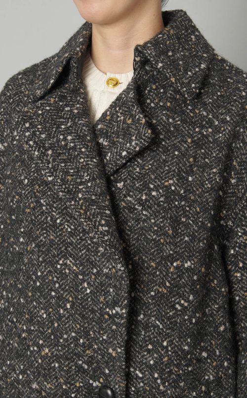 ウールネップツイードロングコート