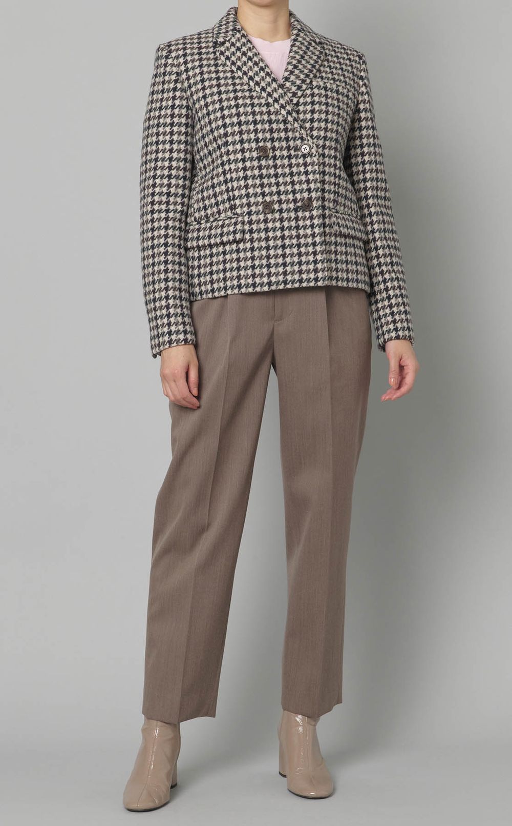 ウールコットンクルーニット