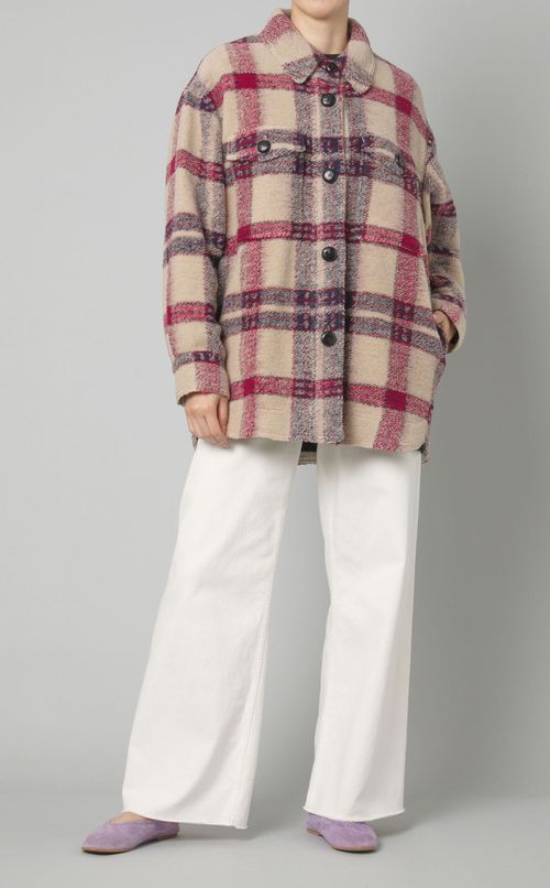 ウールチェックシャツブルゾン