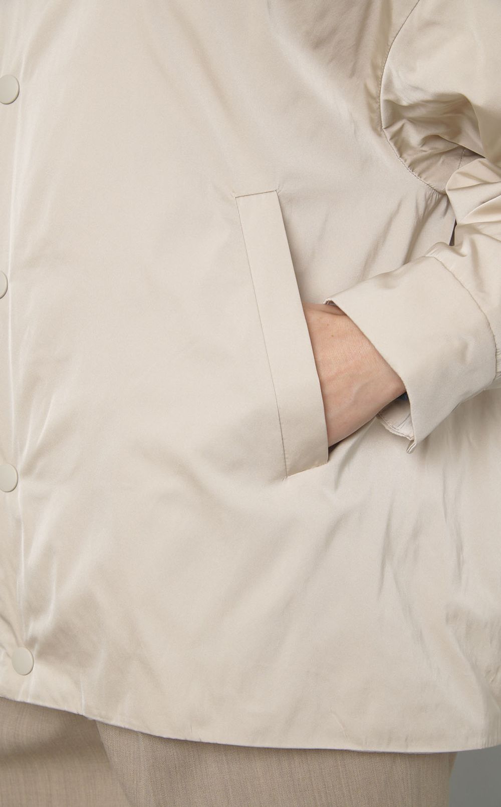 ダブルサテン中綿コーチジャケット