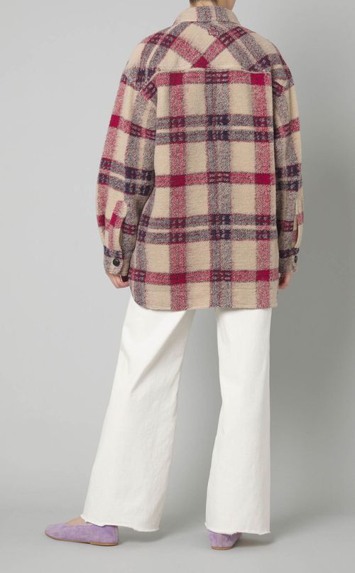 ウールチェックシャツブルゾン