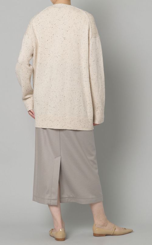 ミックスウールVネックカーディガン