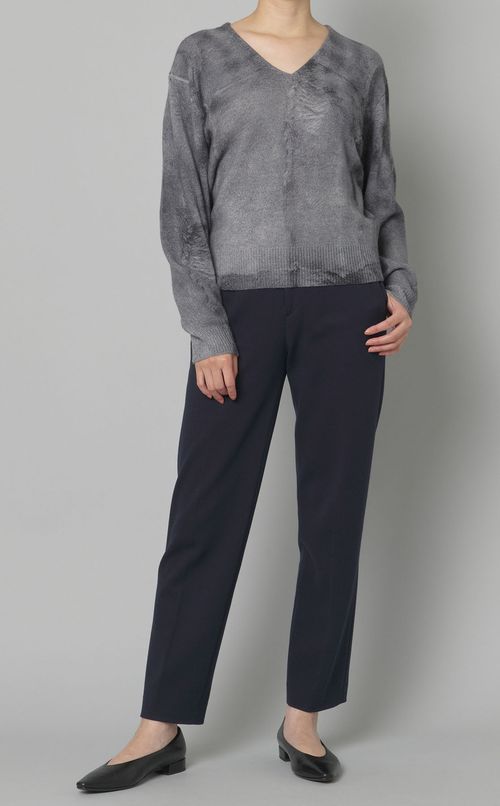 フェルトウールVネックセーター