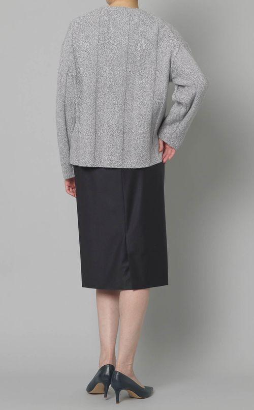 フェルトウールワイドリブニット