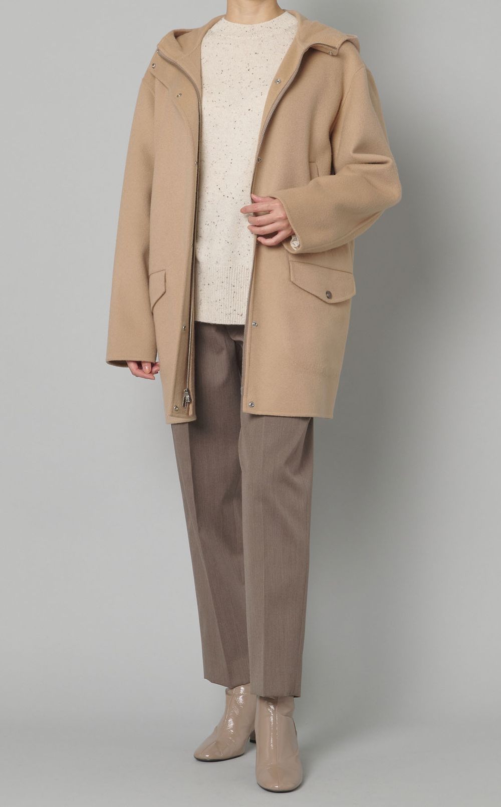 ウールギャバストレートパンツ