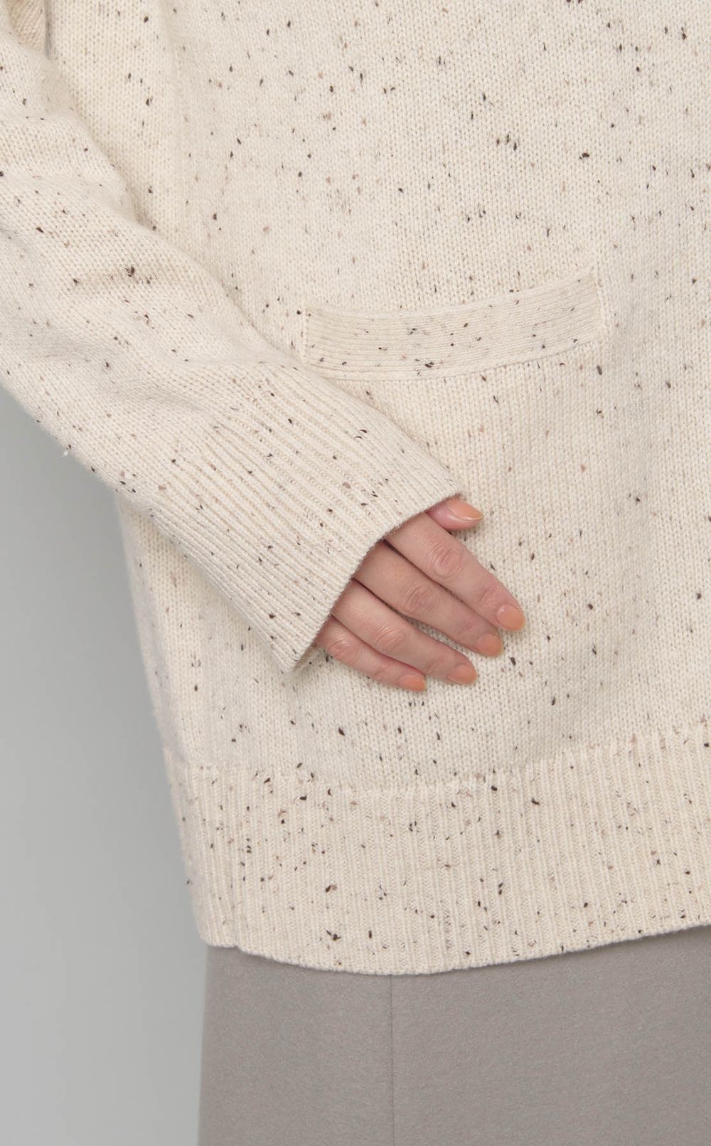 ミックスウールVネックカーディガン