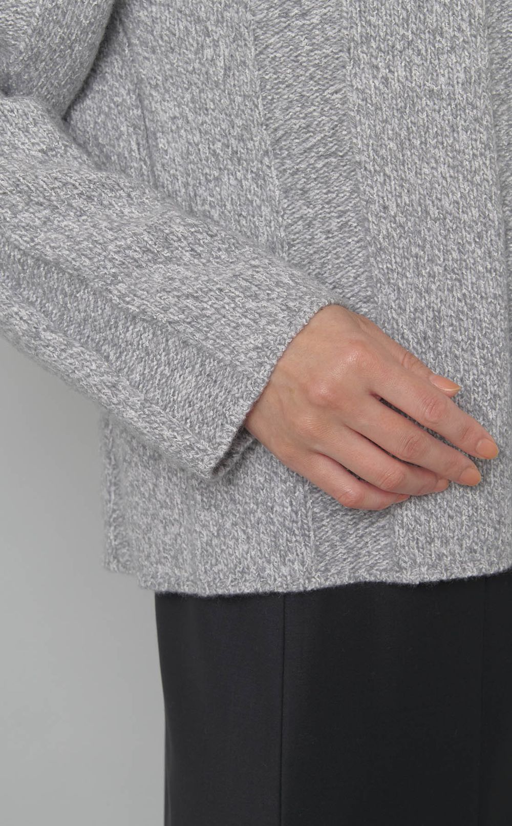 フェルトウールワイドリブニット