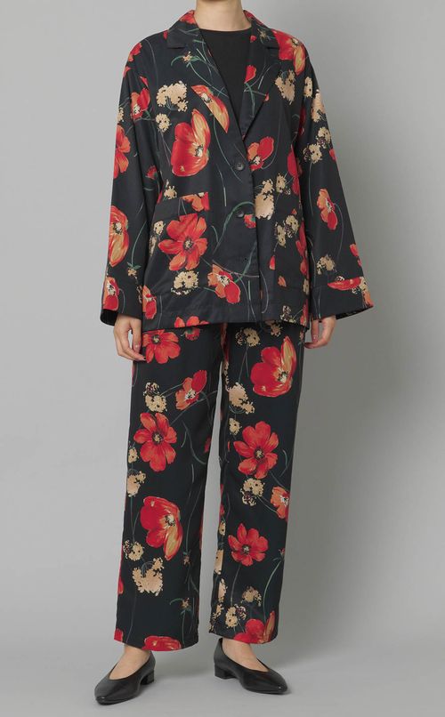 フラワープリントワイドパンツ