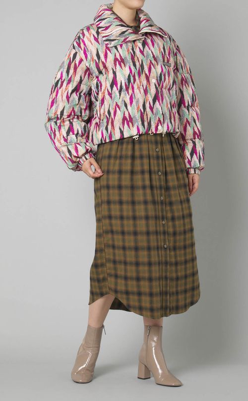 オンブレチェックシャツワンピース