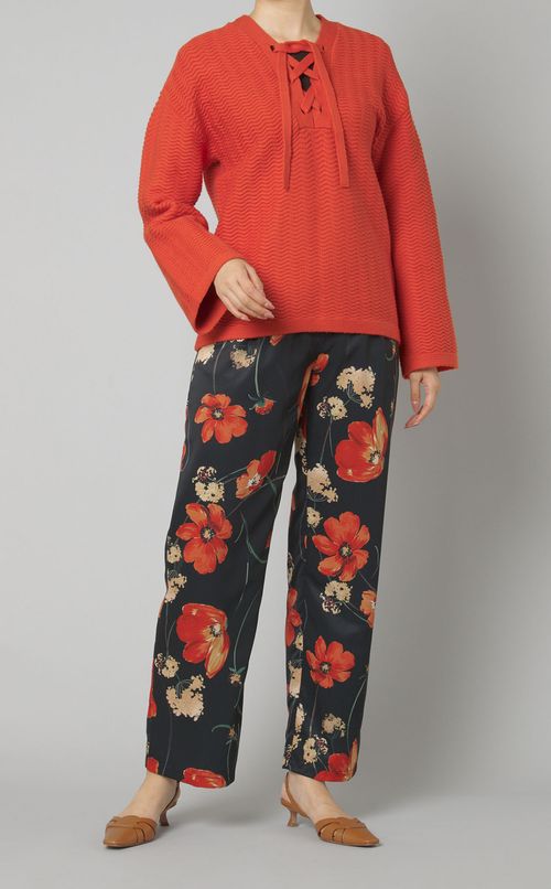 フラワープリントワイドパンツ