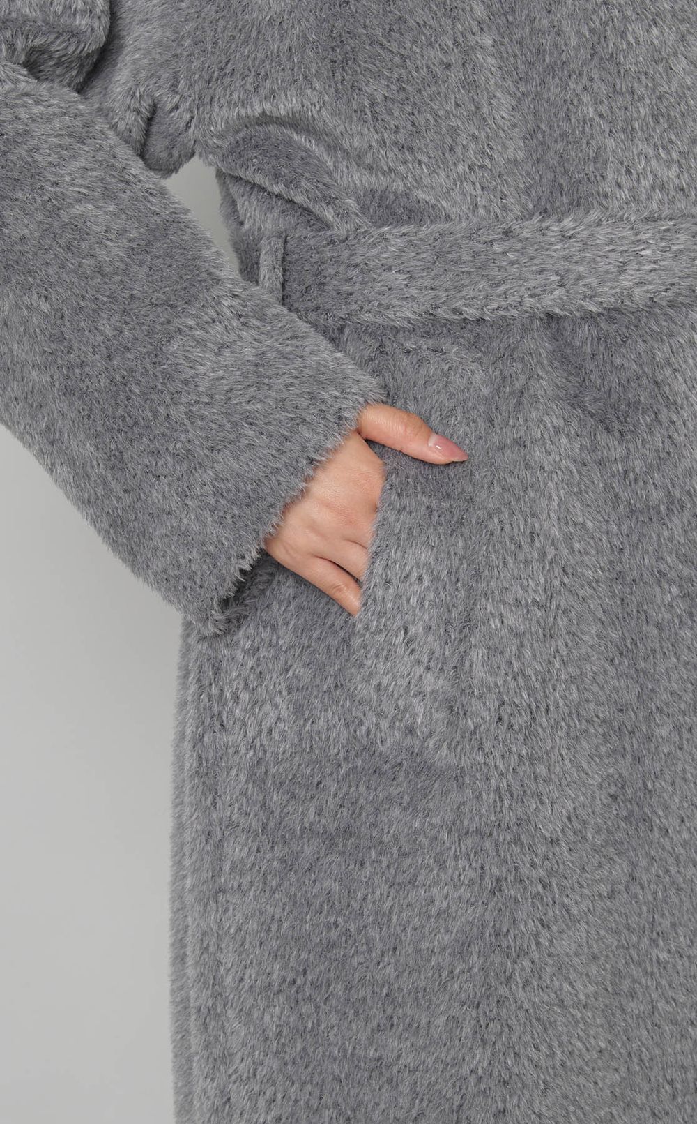 ウールベルテッドガウンコート