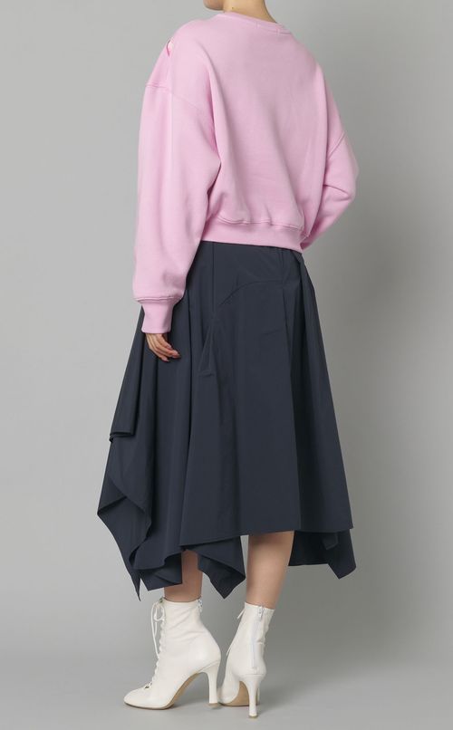 リボンプリン卜スウェットプルオーバー