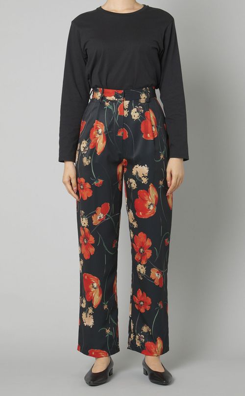 フラワープリントワイドパンツ