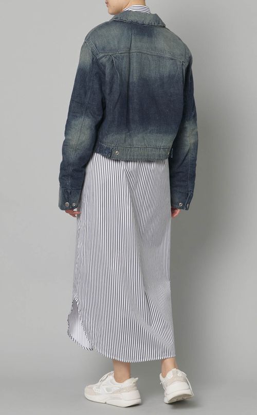 ウォッシュドデニムジップブルゾン