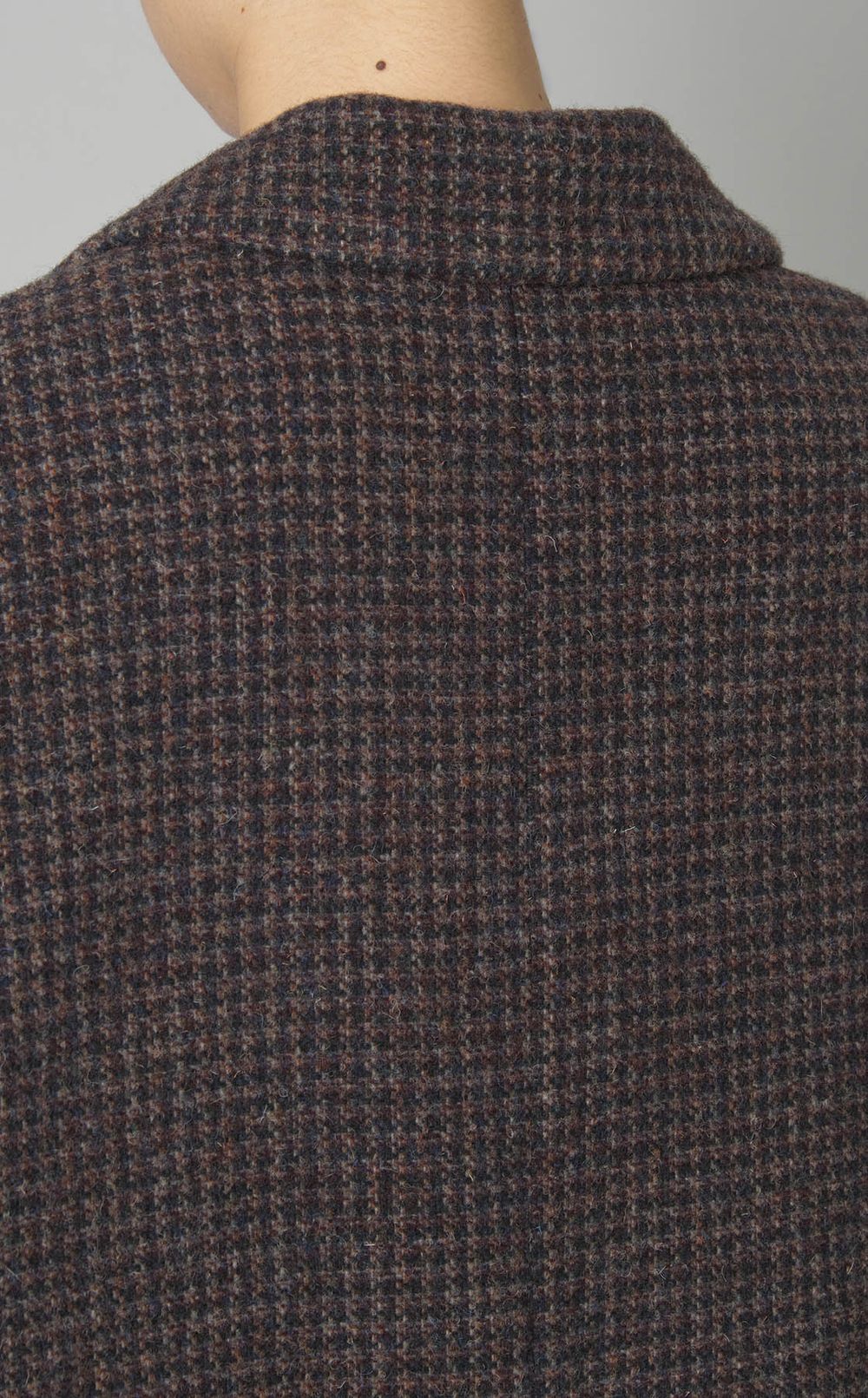 ウールチェックテーラードミディコート