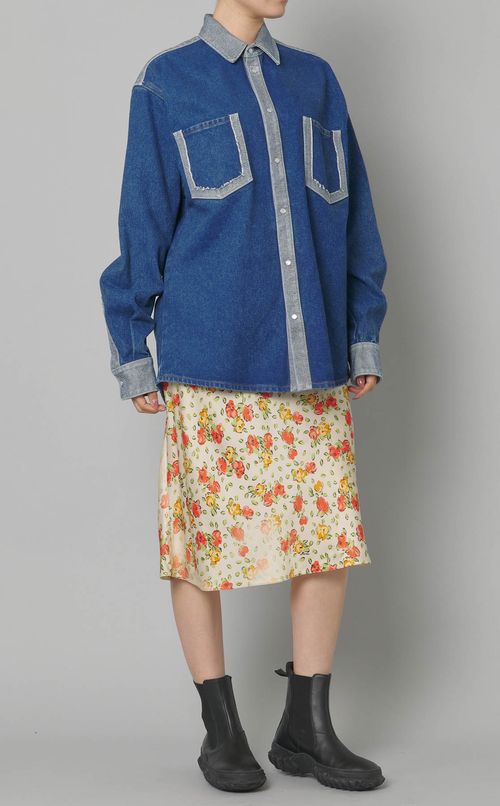 フラワープリントグラデーションスカート