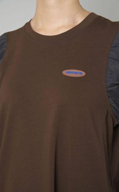 パフスリーブ切替ワンピース