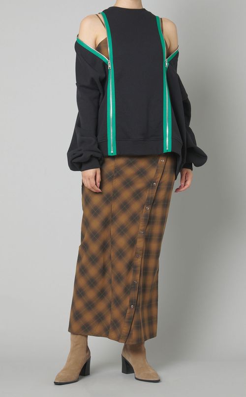 ジップアクセントスウェットプルオーバー