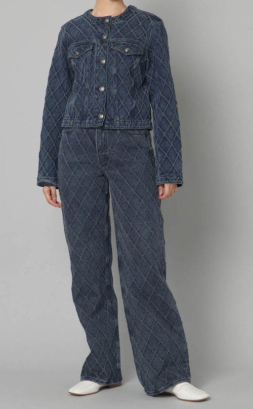 ウォッシュドキルトデニムパンツ