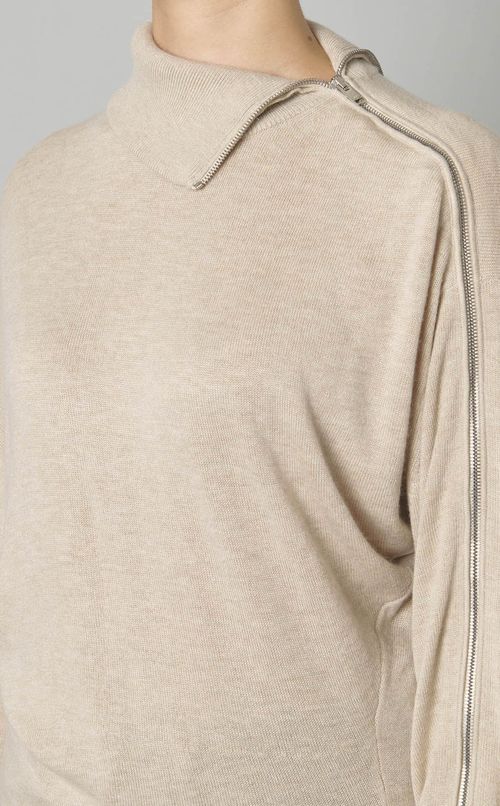 サイドジップハイネックニットプルオーバー