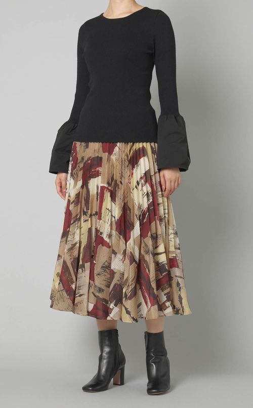 グラフィカルプリントプリーツスカート