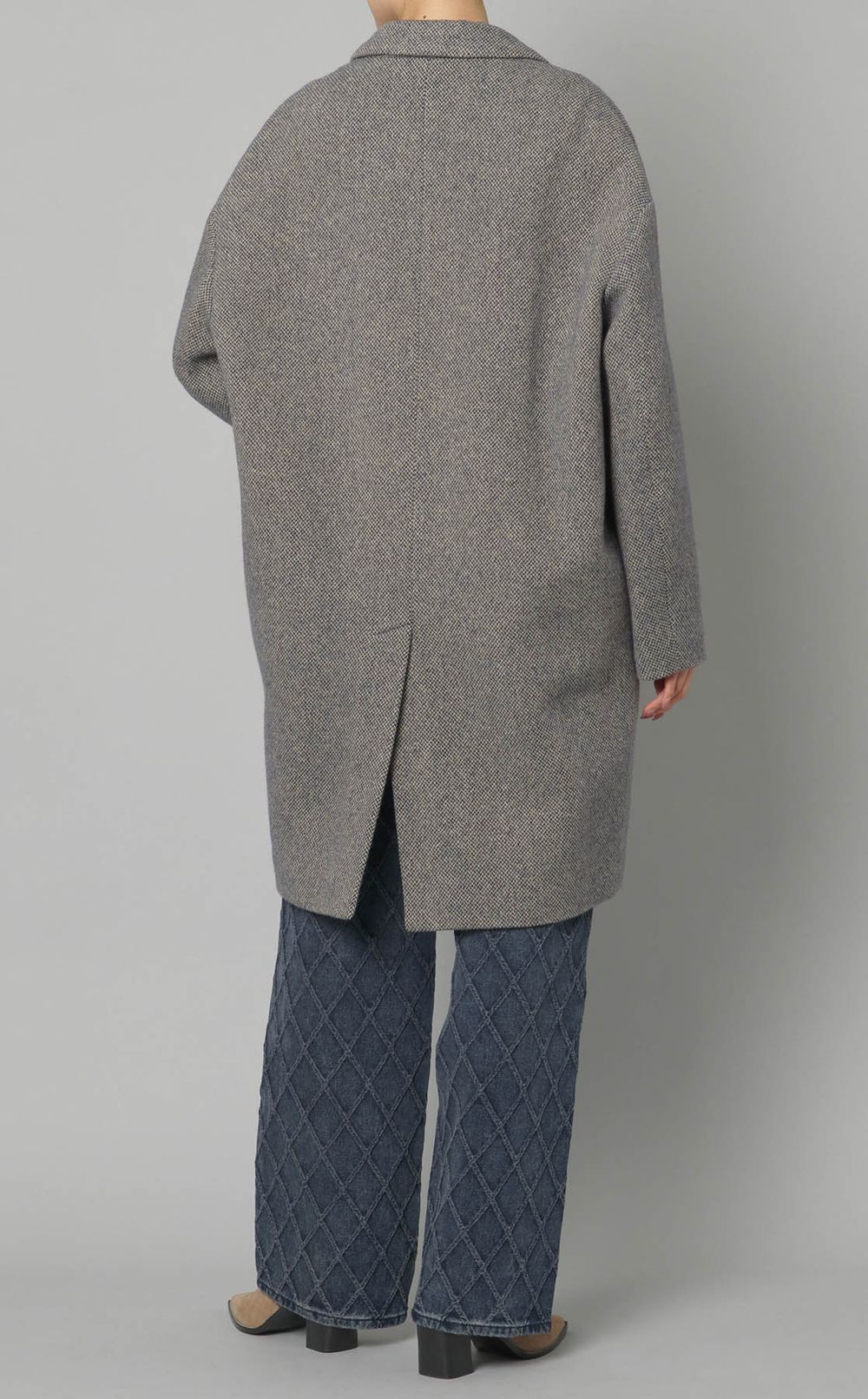 ウールヘリンボーンシングルコート