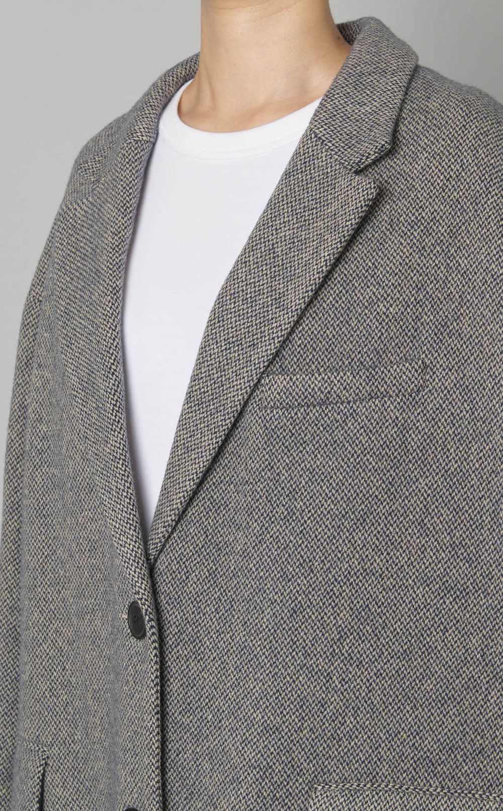 ウールヘリンボーンシングルコート