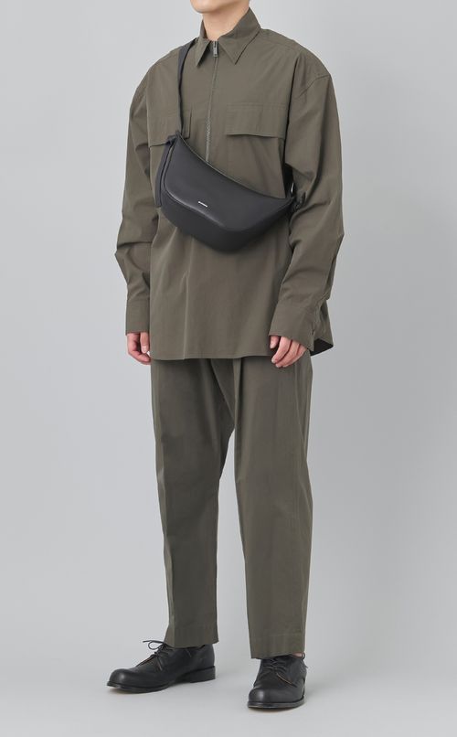 コットンハーフジップシャツ