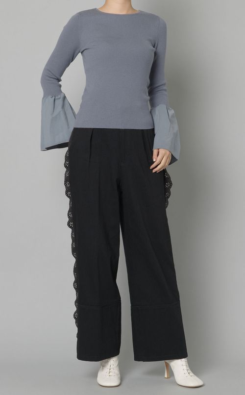 タフタスリーブニットプルオーバー