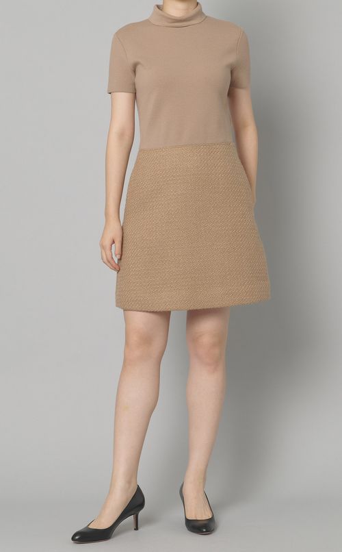 ツイード切替ワンピース