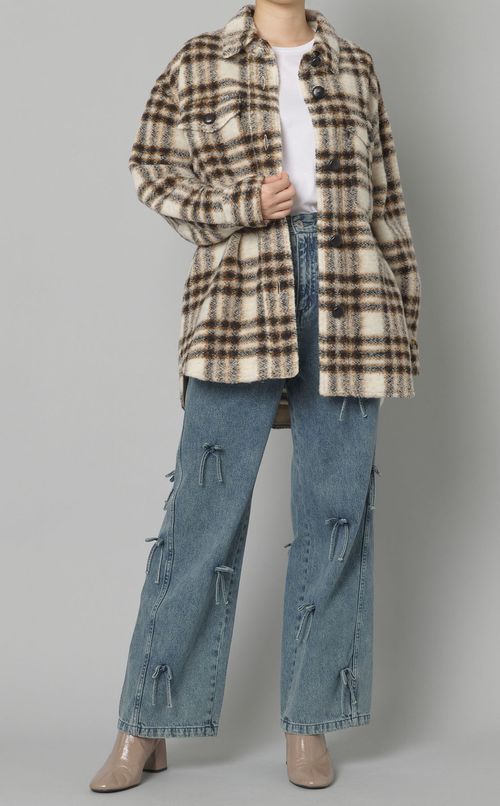 ウールチェックシャツブルゾン