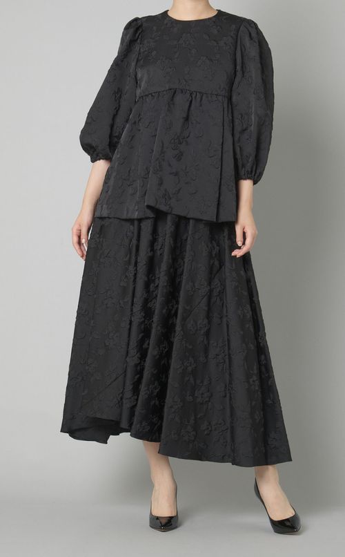 フラワージャガードブラウス