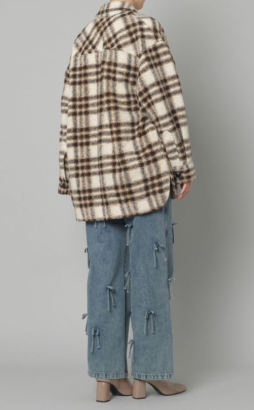 ウールチェックシャツブルゾン