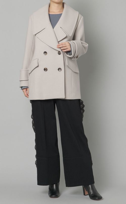 デニムレースワイドパンツ